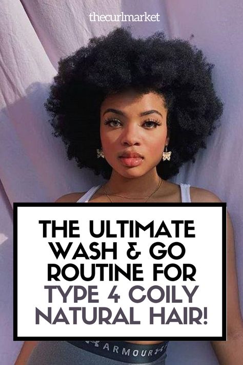 Do you have Type 4 natural hair? Looking to get a poppin' and defined wash and go? Here's how you do it! #naturalhair #washandgo #longnaturalhair #naturalhairtips Afro Wash And Go, Wash And Go Steps, Best Wash And Go Products For 4c Hair, Wash And Go Natural Hair Type 4 Style, How To Define Curls Natural Hair 4c, 4c Wash And Go Style, 4c Hair Wash And Go, Wash And Go 4c Natural Hair, Wash N Go 4c Hair