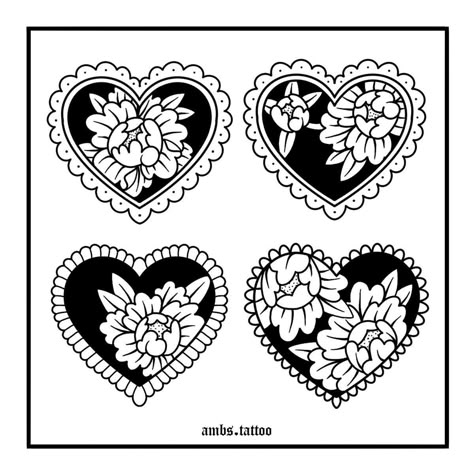 Traditional Heart And Flower Tattoo, Peony Heart Tattoo, Trad Floral Tattoo, Lace Heart Drawing, Tattoo Heart With Flowers, Traditional Heart Tattoo Black, Traditional Heart Tattoo Design, Neo Traditional Heart Tattoo, Heart Frame Tattoo