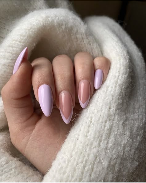 Ongles Gel Violet, Light Purple Nails, Money Nails, Unghie Sfumate, Simple Gel Nails, Blush Nails, Cute Gel Nails, Pink Acrylic Nails, Oval Nails