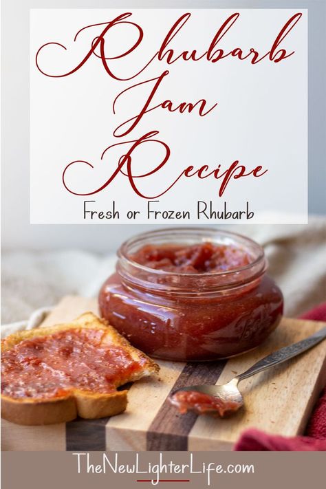 How To Use Frozen Rhubarb, Using Frozen Rhubarb, Rhubarb Jam Recipes Canning, Peach Pepper Jam, Frozen Rhubarb Recipes, Pepper Jam Recipe, Christmas Canning, Spicy Jam, Peach Jalapeno Jam