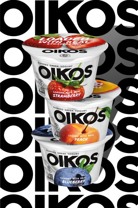 Oikos Greek Yogurt, Milk Design, Yogurt Packaging, Yogurt Makers, Nonfat Greek Yogurt, Vegan Yogurt, Air Fryer Recipes Easy, Juicy Fruit, Food Packaging Design