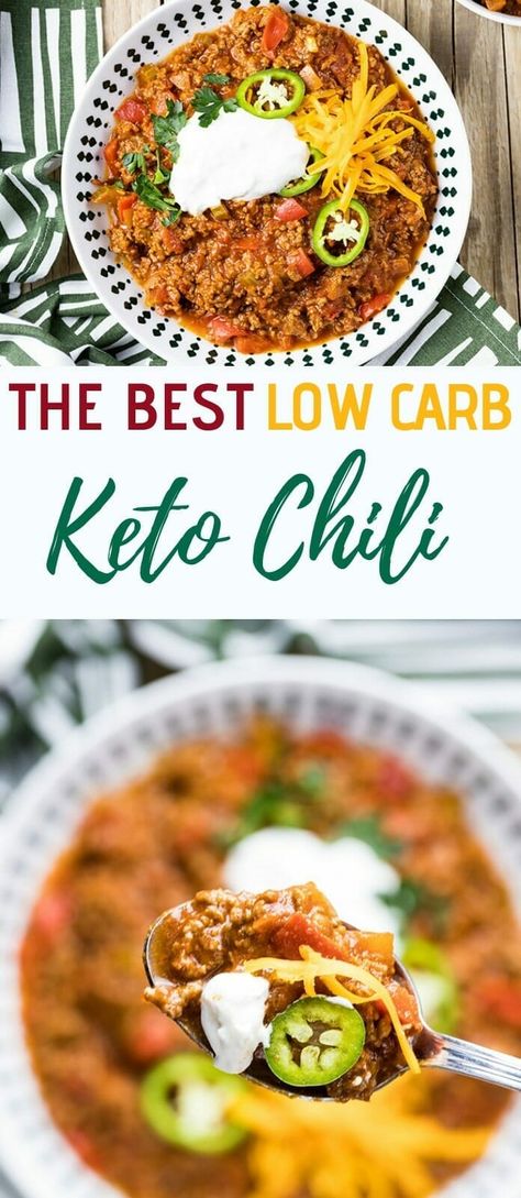 This keto chili recipe is perfect for the whole family because it's tasty, low carb, keto, and paleo. Enjoy a rich freezer friendly meal. An easy keto low carb chili without the beans. #keto #ketochili #lowcarb #chili via @lowcarbspark Best Keto Chili, Low Carb Chili Recipe, Keto Chili, Keto Stuffed Peppers, Low Carb Chili, Cooking Spaghetti, Freezer Friendly Meals, Starting Keto Diet, Keto Diet Menu