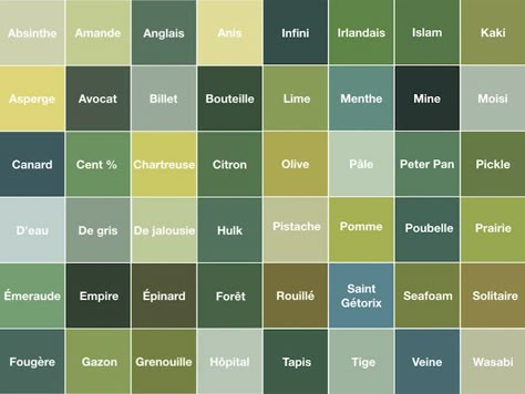 palette de couleur nuance de vert teintes Trendy Sofas, Color Schemes Colour Palettes, Green Palette, Color Harmony, Salon Design, Door Color, Color Pallets, Wall Paint, Color Shades