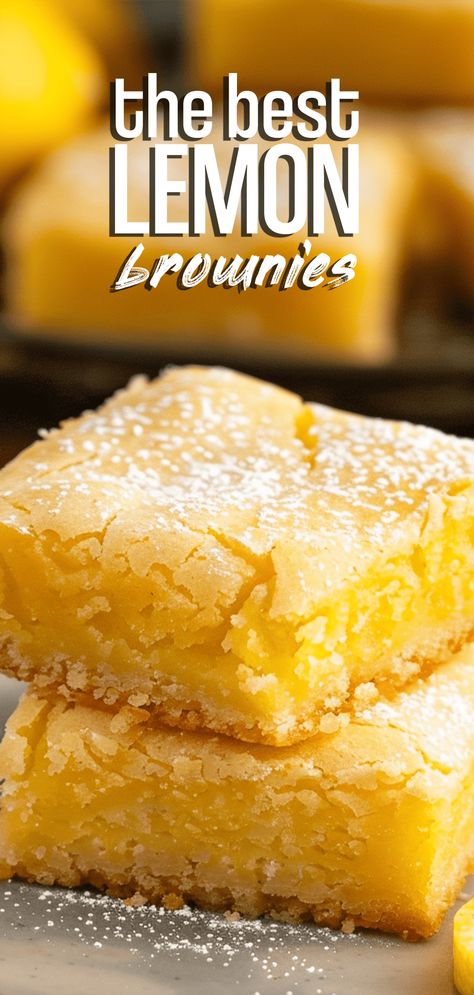 Lemon Brownies [40 Minutes] – Chasety Love And Lemons Brownies, Citrus Bars Desserts, Lemon Blondie Brownies, Lemon Cheesecake Brownies, Deserts With Lemon, Things To Bake With Your Best Friend, Lemon Brownies Recipe Easy, Lemon Easy Desserts, Lemon Deserts Ideas Easy