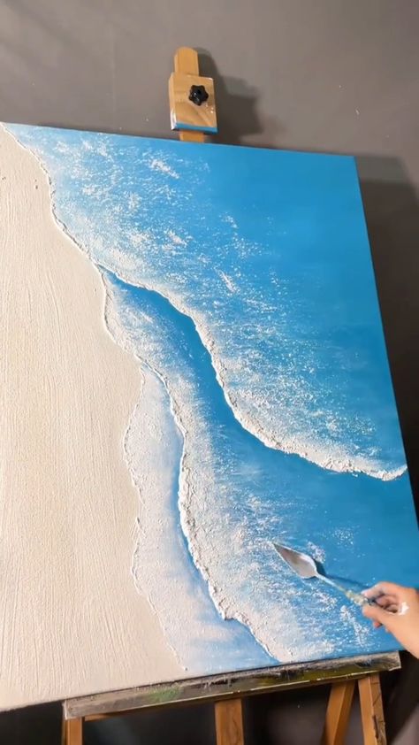 3D Minimalist Textured Ocean Painting Acrylic Framed Blue Beach Painting Ocean Theme Paintings Canvases, Impasto Beach Painting, Beach Texture Art, Ocean Texture Painting, Textured Beach Painting, Sea Painting Acrylic, Acrylic Beach Painting, Ocean Painting Acrylic, Sea Canvas Painting