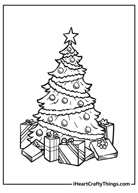 Christmas Tree Coloring, Merry Christmas Coloring Pages, Tree Coloring, Free Christmas Coloring Pages, Christmas Tree Drawing, Big Christmas Tree, Christmas Coloring Sheets, Christmas Tree Coloring Page, Charlotte Rose