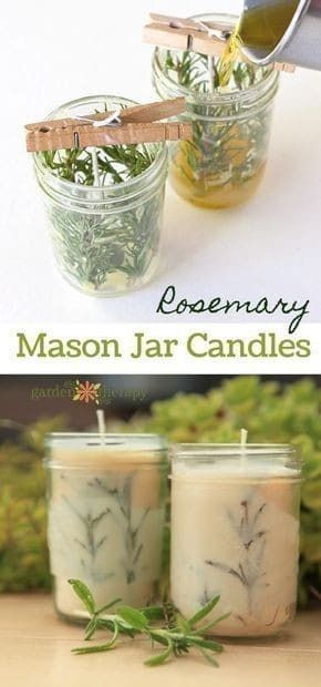 5 DIY Candles To Gift This Valentine's Day - Modern Mama Mason Jar Candles Diy, Diy Herb Candles, Candle Diy Projects, Diy Candle Gift, Rosemary Candles, Candle Diy Mason Jar, Handmade Gifts For Girlfriend, Herbal Candles, Herb Candles