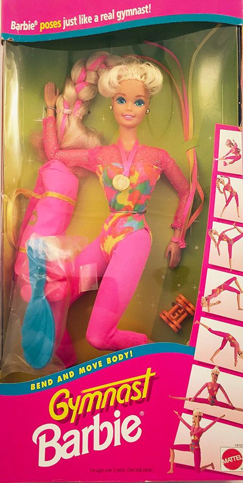 Gymnast Barbie, 90's Toys, Typical Girl, Gymnastics Coaching, Glam Doll, Playset Outdoor, 90s Baby, Barbie Diy, Barbie Friends