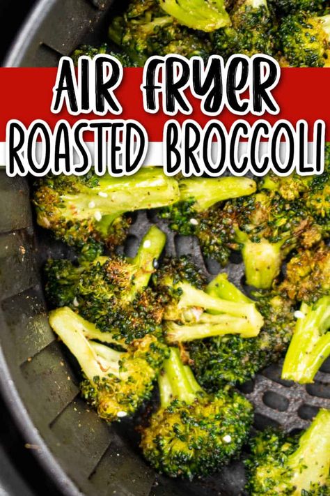 This crispy air fryer roasted broccoli is the perfect healthy side dish for any meal! This roast broccoli cooks up in just a few minutes with only a handful of ingredients! Roasting Broccoli In Oven, Air Fryer Roasted Broccoli, Cabbage Slow Cooker, Roast Broccoli, Seasoned Broccoli, Roasted Broccoli Recipe, New Air Fryer Recipes, How To Cook Broccoli, Fried Broccoli