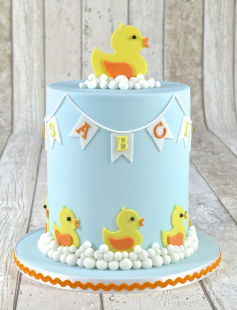 Cake With Duck Design, Duck Themed 1st Birthday Cake, Duck Cakes Birthday, Duck Theme Cake, Duck Cake Ideas, Duck Themed Birthday Party, Duck Birthday Cake, Ducky Cake, Airplane Birthday Cakes