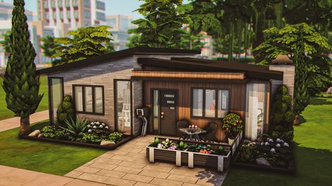 Home The Sims 4, Sims 4 Modern House, Sims 4 Houses Layout, Small House Blueprints, Sims 4 Speed Build, Sims 4 House Plans, Sims 4 House Building, Small Modern Home, Sims 4 House Design