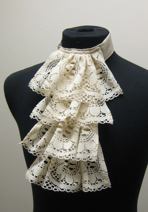 Jabot Collar, Bow Brooch, Steampunk Costume, Lace Collar, Steampunk Fashion, Mode Vintage, Gothic Lolita, Lolita Fashion, Victorian Style