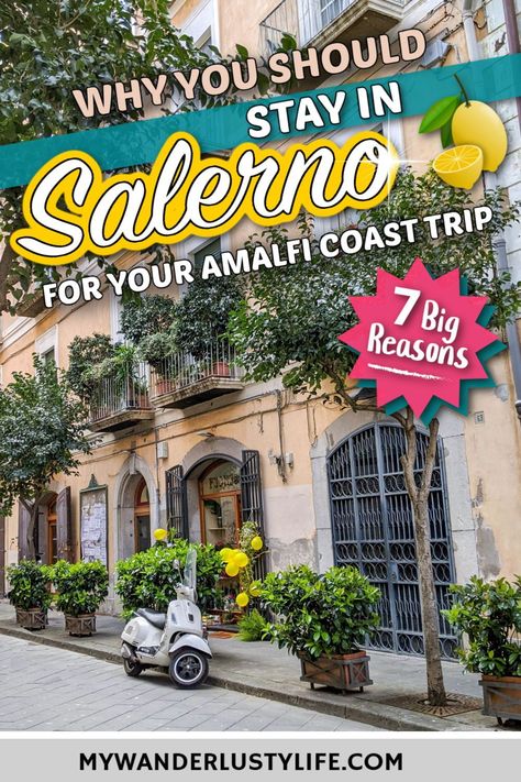 7 reasons Salerno makes the best base when visiting the amalfi coast | Where to stay when visiting the Amalfi Coast | Why stay in Salerno, Italy | Things to do in Salerno, where to stay in Salerno, getting to Salerno, and more. Almafi Coast Italy, Salerno Italy, Best Places In Italy, Italy Trip Planning, Pompeii Italy, Europe 2024, Sorrento Italy, Italy Itinerary, Positano Italy