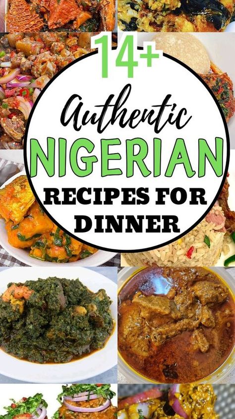 Explore the rich flavors of Nigeria with these 14+ authentic dinner recipes. From jollof rice to egusi soup and peppered fish, these dishes celebrate the vibrant and diverse Nigerian culinary traditions."

#NigerianCuisine #AuthenticFlavors #DinnerRecipes #JollofRice #EgusiSoup #AfricanDishes #TastyMeals #ComfortFood Egusi Soup, Nigerian Recipes, Family Dishes, Country Recipes, Jollof Rice, Nigerian Food, Smoked Fish, Recipes For Dinner, Stuffed Pepper Soup