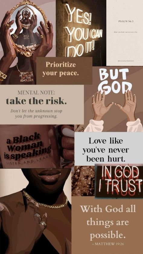 222 Brown Aesthetic, Wall Paper Aesthetic Girl, Brown Melanin Aesthetic Wallpaper, Wallpaper Backgrounds Aesthetic With Quotes, That Woman Aesthetic Wallpaper, Black Woman Christian Wallpaper, Lifestyle Wallpaper Aesthetic, Cooking More Vision Board, Wallpapers For Black Women