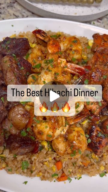 Alicia Edwards on Instagram: "Hibachi at Home 😮‍💨 Steak Shrimp & Salmon| #valentinesdaydinner #50thfloor #tiakemp #hibachiathome #hibachi #fyp" Salmon Hibachi Recipe, How To Make Hibachi At Home, Steak And Shrimp Fried Rice, Habatchi Recipes Hibachi Steak, Steak Hibachi Recipe, Hibachi At Home Recipes, Habatchi Recipe, Hibachi Steak And Shrimp Recipe, Hibachi Salmon