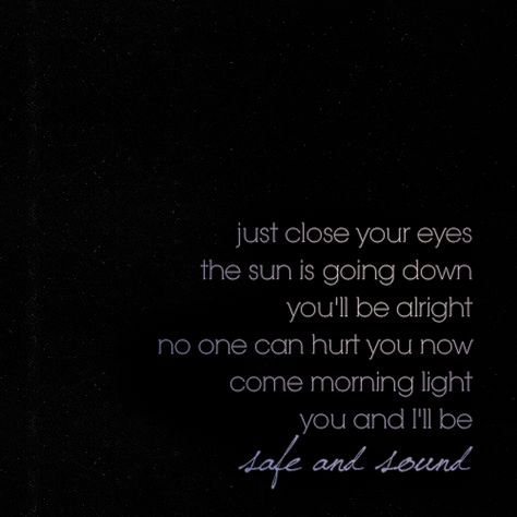 safe and sound Safe And Sound, Music Is My Escape, Music Mood, Sing To Me, Songs To Sing, Quotes And Notes, Beautiful Songs, Morning Light, Amazing Quotes