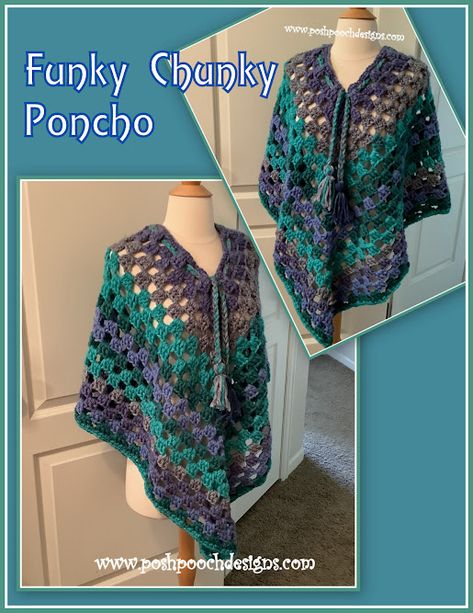 Poncho Crochet Pattern, Chunky Yarn Crochet, Poncho Crochet, Crochet Poncho Patterns, Super Bulky Yarn, Poncho Pattern, Chunky Crochet, Crochet Poncho, Bulky Yarn