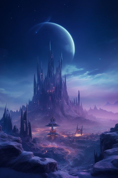 Warcraft landscape Warcraft Landscape, Imagination Aesthetic, Fantasy Imagination, Moon Wallpapers, Moonlight Photography, Heaven Art, Fantasy Background, Car Rentals, Fantasy City