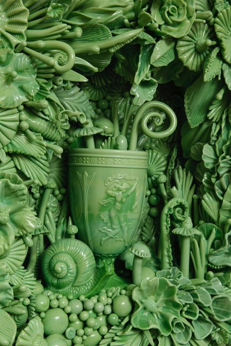 Teeming with Flourishes, Narrative Sculptures by Amber Cowan Revitalize Vintage Pressed Glass | Colossal William Burges, Texture Inspiration, Colossal Art, Blown Glass Art, Pressed Glass, Glass Sculpture, 3d Printer, Art Forms, Art Direction