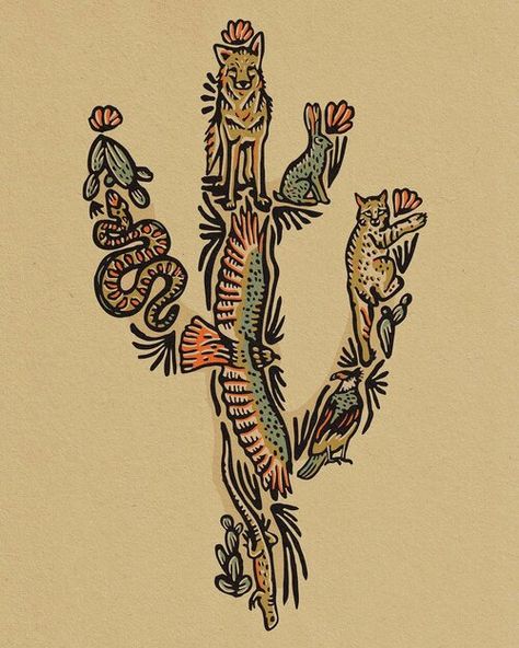 Aztec Horse Tattoo, Desert Folk Art, Horned Lizard Tattoo, Western Animal Tattoo, Cowboy Animals Drawing, South Western Tattoo, Roadrunner Illustration, Arrowhead Drawing, Mid Chest Tattoo