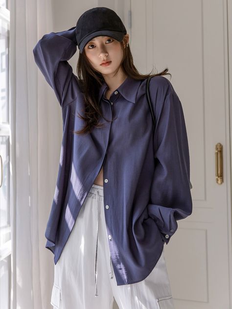 Dazy-Less Solid Drop Shoulder Blouse Drop Shoulder Blouse, Drop Shoulder Shirt, Mua Sắm, Check Shirt, Amazing Products, Daily Outfits, Drop Shoulder, Cute Dresses, Rain Jacket