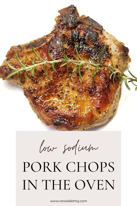 Low Salt Dinners, Pork Chops In The Oven, Easy Low Sodium Recipes, Meals To Try, Low Sodium Recipes Heart, Healthy Pork Chops, Healthy Pork Chop Recipes, Kidney Diet Recipes, Ranch Dressing Seasoning