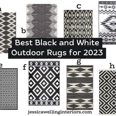 Black And White Striped Outdoor Rug, Black And White Outdoor Rug, Tropical Outdoor Rugs, Deck Or Patio, Small Patio Decor, Boho Outdoor, Trellis Rug, Diamond Rugs, Outdoor Rugs Patio