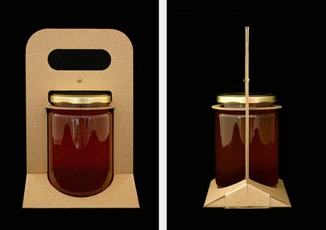 https://www.behance.net/gallery/11137121/Cardboard-Jar-Carrier Jar Box Packaging, Creative Food Packaging, Honey Label Design, Jam Packaging, Corrugated Packaging, Aesthetic Health, Tattoo Health, Honey Bottles, Honey Packaging