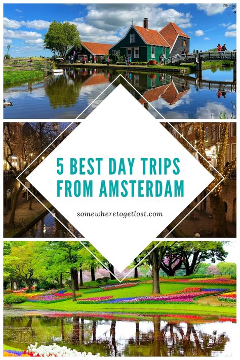 Planning a trip to Amsterdam soon? Escape from the busy city for a day with one of these best day trips from Amsterdam! #Amsterdam #Netherlands #AmsterdamDayTrips #ZaanseSchans #Utrecht #Haarlem #KeukenhofGardens #Giethoorn Day Trip From Amsterdam, Travel To Amsterdam, Best Summer Vacations, Day Trips From Amsterdam, Trip To Amsterdam, Things To Do In Amsterdam, Summer Vacation Ideas, To Do In Amsterdam, City Escape