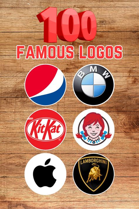 100 Famous Brand Logos in the world. In this link you'll guess famous logos: https://youtu.be/jJ5A5k_YoTE Famous Logo Design, Guess The Logo, Logo Quiz, Name Drawings, Popular Logos, Famous Logos, Famous Brands, Company Names, Brand Logo