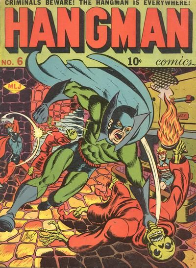 Cover for Hangman Comics (MLJ, 1942 series) #6 Golden Age Comics, Comic Book Art Style, Classic Comic Books, Dark Circle, Superhero Characters, Vintage Comic Books, Superhero Comics, Classic Comics, Retro Comic