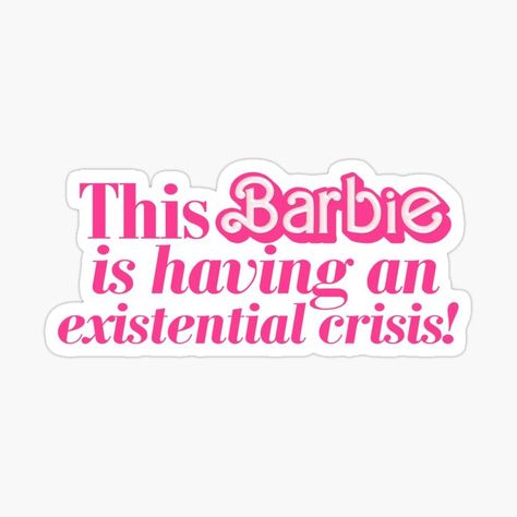 "Barbie's got 99 problems, and existential angst is one! 😂 Dive into the absurdity with this hilarious sticker inspired by Greta Gerwig's latest film starring Margot Robbie and Ryan Gosling. Perfect for anyone who loves a good laugh! Barbie, sticker, funny, Greta Gerwig, Margot Robbie, Ryan Gosling, existential crisis, humor, laugh, absurdity, cinema, movie, existential angst, plastic life, hilarious, comedy, existential humor, friends, must-have, unforgettable, smile, art. Plastic Friends Quotes, Margot Robbie Ryan Gosling, Margot Robbie And Ryan Gosling, Smile Art, Greta Gerwig, Cinema Movie, 99 Problems, Love Facts, Sticker Funny