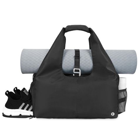 Gym Bag Women Yoga Bag with Shoe Compartment and Wet Pocket Travel Duffle Tote Yoga Mat Bag Large with Adjustable Mat Strap, Black Gym Bags For Women, Yoga Gym Bag, Yoga Mat Holder, Womens Gym Bag, Gym Tote, Yoga Mat Bag, Workout Bags, Mat Bag, Yoga Bag