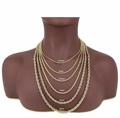 Order yours here: https://ssdlr.shop/l/e153d1cc This necklace will not fade, tarnish or leave your skin green. It is waterproof, comfort fit and made out of the best high quality materials in the United States to assure satisfaction. About us: We are a Christian owned company inpired by God to use jewelry as a gift of love by following His example in Ezekiel 16:11-14. Be parters with us on a major purpose; God creates nature, we shape it, thus, we seek to shape nature in a way that glorifie... Rope Chain Gold, Chain Ideas, Gold Necklace For Men, Necklaces Ideas, Pandora Necklace, Necklace Ideas, Gold Rope Chains, Rope Chain Necklace, Necklace For Girlfriend