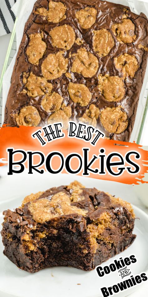 Cake Mix Brookies, Brookies Recipes Easy, Brookies Recipe Cookie Brownies Easy, Brookies Recipe Cookie Brownies, Types Of Brownies, Easy Brookies, Brookies Recipes, Brownie Cookie Bars, Brookies Recipe