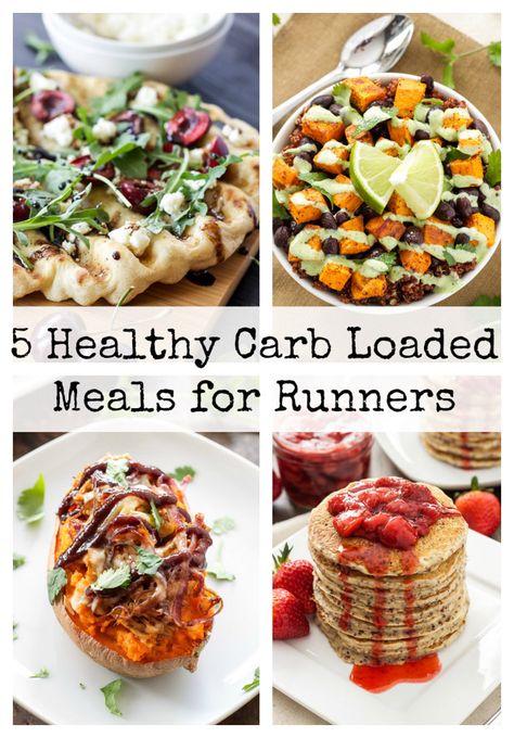 5 Healthy Carb Loaded Meals for Runners | Carb rich meals to power you through your next race or long run! Carb Loading Meals For Athletes, High Carb Recipes, Meals For Runners, Recipes For Runners, Runner Diet, Running Diet, Braised Chicken Breast, Runners Food, Running Food