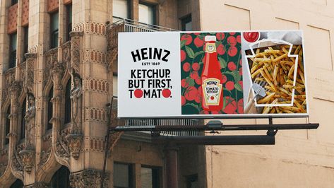 Heinz Ketchup. But first, tomato. on Behance Billboard Template, Heinz Ketchup, Heinz Tomato Ketchup, Illustration Advertising, Tomato Ketchup, Japanese Design, But First, Ketchup, Graphic Design Illustration