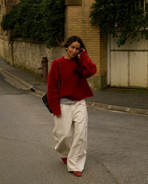 How to wear bordeaux red! – Sincerely Jules Latina Outfits, Looks Pinterest, Style 2023, Looks Party, Red Sweater, Mode Inspo, 가을 패션, Mode Vintage, Looks Style