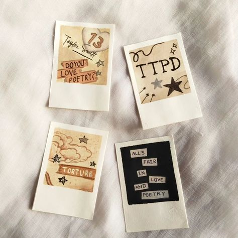 Phone case polaroids on 'The tortured poet's department ' theme! Dm to buy 🤎 Details here: 🤎you can buy one Polaroid painting for Rs.100 🤎If you're interested to buy them all, you can get them for Rs. 350 🤎you can also customise the size according to size of your mobile 🤎 available polaroids are 1.7" × 2.6" 🤎 thankyouu!!! [Polaroids for phone case, the tortured poet's department, ttpd theme Polaroids, Polaroids for phone, aesthetic Polaroid painting, Taylor swift polaroid painting, ttpd t... Aesthetic Polaroid Painting, Taylor Swift Polaroid, Polaroid Painting, Aesthetic Polaroid, Customised Gifts, Camera Film, Phone Aesthetic, Cute Paintings, All You Can