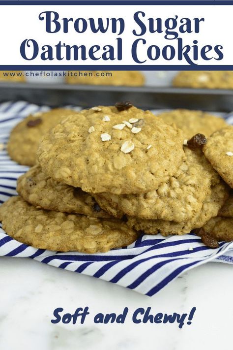 Brown Sugar Oatmeal Cookies, Easy Chia Seed Pudding, Healthy Chocolate Cookies, Chewy Oatmeal Cookies, Banana Oat Cookies, Brown Sugar Oatmeal, School Cookies, Easy To Make Cookies, Healthy Blueberry Muffins