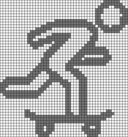 Tapestry Crochet Patterns Pixel, Pixel Pattern Black And White, Skateboard Pixel Art, Simple Alpha Patterns, Pixel Grid, Crochet Grid, Grid Patterns, Graph Crochet, Easy Pixel Art