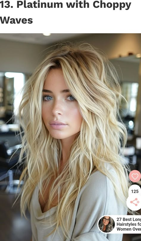 Choppy Long Layers Haircut, Long Layered Textured Haircut, Messy Long Hair Styles, Beach Babe Hair, Long Choppy Layered Haircuts, Long Hair With Shaggy Layers, Long Blonde Haircut Ideas, Choppy Long Haircut, 2024 Long Hair Cuts For Women