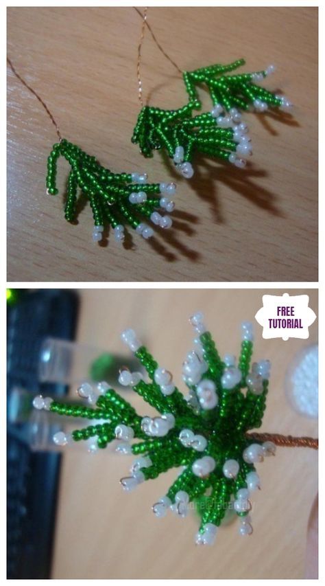 DIY Mini Bead Christmas Tree Candle Holder Tutorial Beaded Christmas Ornaments Diy Tutorials, Bead Christmas Tree, Beaded Ornaments Diy, Beaded Christmas Tree, Christmas Tree Beads, Beaded Candle, Christmas Tree Candle Holder, Beaded Flowers Patterns, French Beaded Flowers