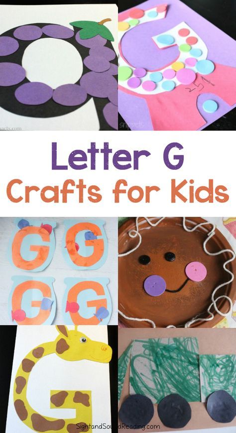 Letter G Crafts Letter G Crafts for preschool or kindergarten - Fun, easy and educational! Students will have fun learning and making these fun crafts! Letter G Crafts For Preschoolers, Letter G Crafts, Letter G Activities, Preschool Steam, Preschool Letter Crafts, G Sound, Alphabet Crafts Preschool, Alphabet Board, Crafts For Preschoolers