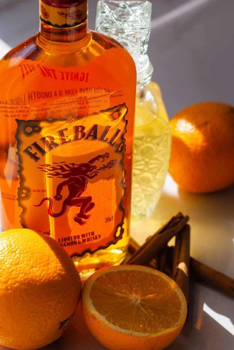 Fireball Jello Shots Recipe, Fireball Jello Shots, Fireball Shots, Fireball Drinks, Fireball Shot, Jello Shots Recipe, Orange Simple Syrup, Red Hots Candy, Jello Recipe