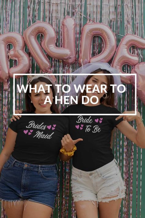 hen party outfit ideas Hen Party Colour Theme Outfits, Hen Party Fancy Dress Ideas, Hen Night Dress Theme, Hens Night Outfit, Hens Party Outfit, Hen Do Outfit Ideas, Hen Party Tshirts, Classy Hen Do, 70’s Outfit