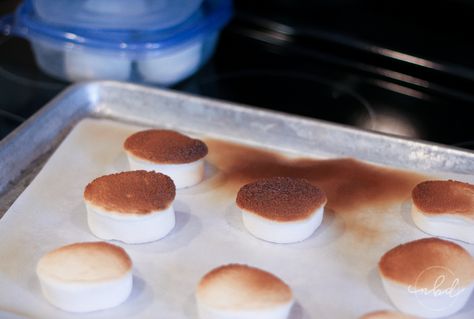 What a great idea! Strawberry and Nutella S'mores to end the summer. Instructions on how to roast marshmallows without fire! Oven Toasted Marshmallows, Oven Roasted Marshmallows, Roasted Marshmallows In Oven, Roasting Marshmallows Indoors, Indoor Marshmallow Roasting, Pool Treats, Strawberry And Nutella, Roast Marshmallows, Toasting Marshmallows