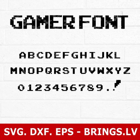 Gamer Font SVG. Ready to cut and easy to use cut (Layered) files for your DIY projects, scrapbooking, HTV projects, Screen printing, vinyl decals and etc. YOU’LL receive: ⭐️ SVG files  ⭐️ EPS file ⭐️ DXF file Gamer Svg Free, Gaming Font, Video Game Font, Fonts Handwriting Alphabet, Gamer Party, Game Font, Htv Projects, Font Combo, Handwriting Alphabet