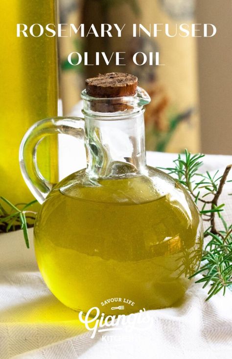 Rosemary Infused Oil Rosemary Infused Olive Oil, Herb Infused Olive Oil, Garlic Infused Olive Oil, Olive Oil Recipes, Rosemary Garlic, Garlic Olive Oil, Infused Olive Oil, Infused Oils, Cooked Veggies